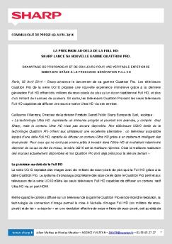 COMMUNIQUÉ DE PRESSE - Sharp