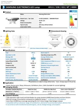 SAMSUNG ELECTRONICS LED Lamp - Incomp