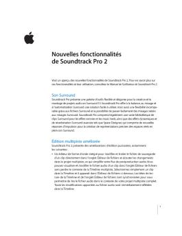 Nouvelles fonctionnalités de Soundtrack Pro 2 - Apple