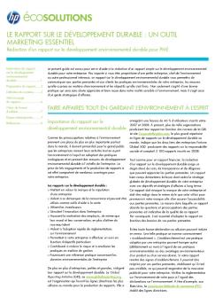 LE RAPPORT SUR LE DEVELOPPEMENT DURABLE : UN OUTIL ...