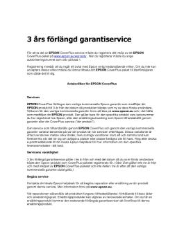 3 års förlängd garantiservice - Epson