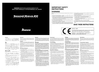 important safety instructions warning save these instructions - Ibanez
