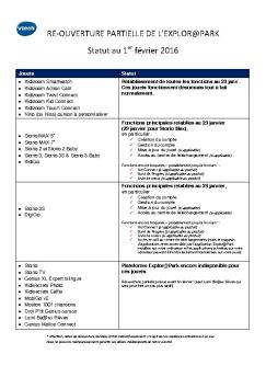 RE-OUVERTURE PARTIELLE DE L'EXPLOR@PARK Statut ... - Vtech