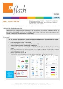 Objet : Solution MyPanel Présentation ... - Triumph-Adler
