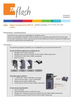Objet : Rappel nouvelle gamme MFP A4 couleur ... - Triumph-Adler