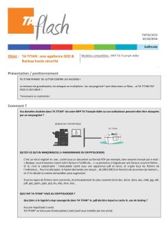 Objet : TA TITAN : une appliance GED & Backup ... - TA Triumph-Adler