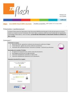 Une GEIDE Cloud 100% sécurisée Présentation ... - TA Triumph-Adler