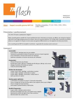Objet : Rappel nouvelle gamme MFP A3 Présentation ... - Triumph-Adler