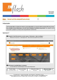 Nouvel outil de comparatif concurrence Présentation Comment