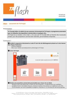 Lancement de TA Propal Présentation Comment - TA Triumph-Adler