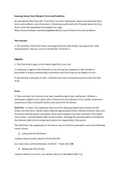 Samsung Galaxy Team Olympics Terms and Conditions By ...