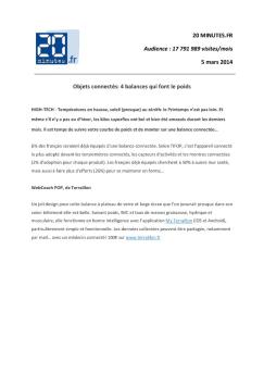 20 MINUTES.FR Audience : 17 791 989 visites/mois 5 ... - Terraillon