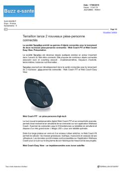 Terraillon lance 2 nouveaux pèse-personne connectés