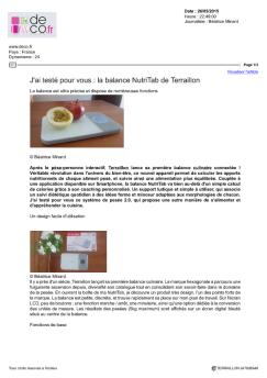 J'ai testé pour vous : la balance NutriTab de Terraillon