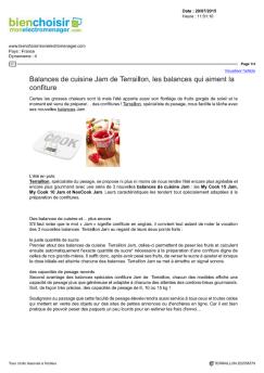 Balances de cuisine Jam de Terraillon, les balances qui aiment la ...