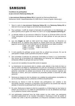 Zur Conditions de participation au jeu-concours Samsung Galaxy A8 ...