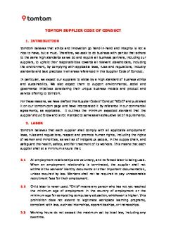 Tomtom Supplier Code Of Conduct 2023