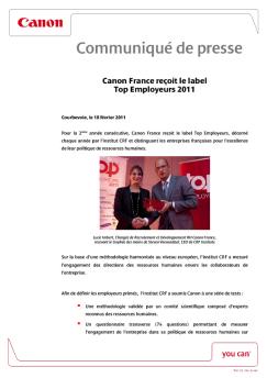 Communiqué de presse -  Canon France