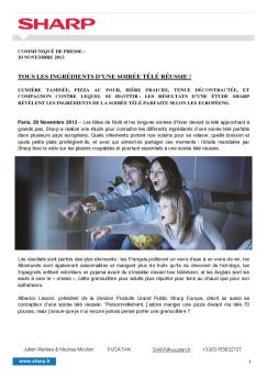 tous les ingrédients d'une soirée télé réussie - Sharp Europe