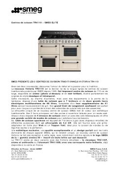 Centres de cuisson TR4110 – SMEG ELITE Avec ces deux ...