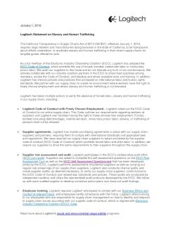 Slavery and Human Trafficking Statement - Logitech