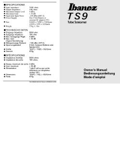 Owner's Manual Bedienungsanleitung Mode d'emploi - Ibanez