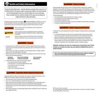 Health and Safety Information - Nintendo