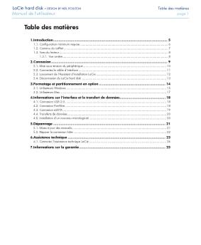 Table des matières - LaCie