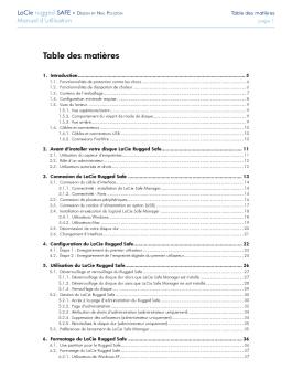 Table des matières - LaCie