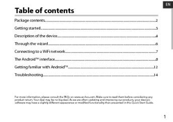Guide de démarrage rapide en Anglais / Français / Allemand ... - Archos
