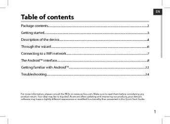 Table of contents - Archos
