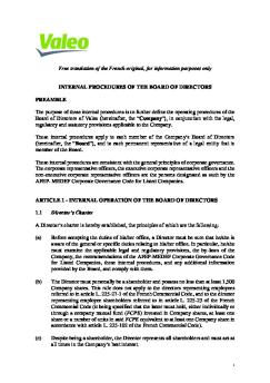 Valeo Internal Procedures Of The Board Of Directors 2024