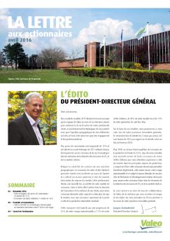 La lettre aux actionnaires - Valeo