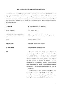 RÈGLEMENT DU JEU-CONCOURS“ 100% Volley fun contest” La ...