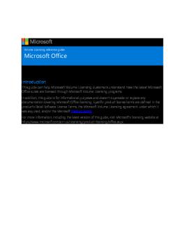 Volume Licensing Reference Guide For Microsoft Office