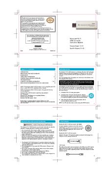 Nintendo® Wi-Fi USB Connector Instruction Booklet
