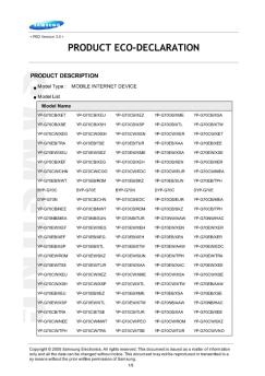 PRODUCT ECO-DECLARATION - Samsung