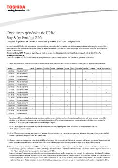 Conditions générales de l'Offre Buy & Try Portégé Z20t - Toshiba
